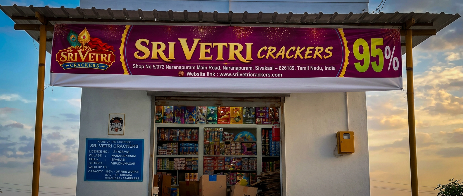 Sri Vetri Crackers shop at Naranapuram, Sivakasi